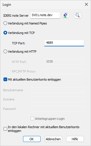 Angabe der Portnummer für die administrative Netzwerkschnittstelle