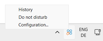 The context menu for starting the configuration dialog