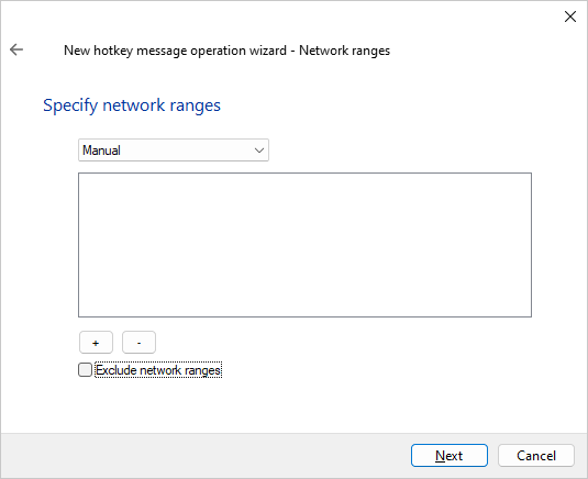 Hotkey network ranges option page