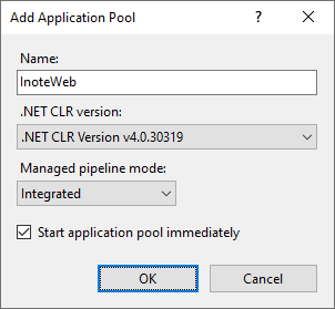 Configure IIS application pool