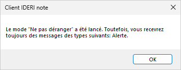 The user has entered ''Do-not-disturb'' mode but still receives alert messages