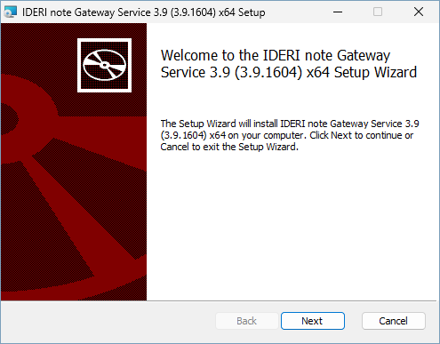 Gateway setup welcome screen