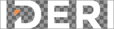 Le logo IDERI sur le ticker lorsqu'il flotte ou est ancré au bord supérieur ou inférieur de l'écran et lorsqu'il fonctionne en "mode sombre"